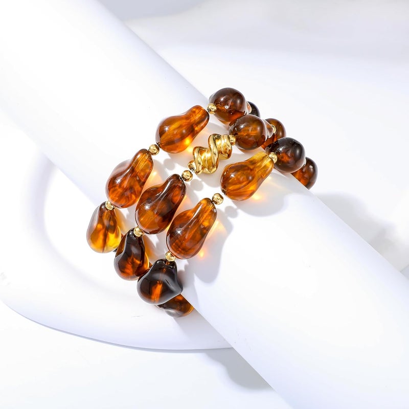 Aigrnc Boho Beaded Stretch Bracelets For Women Stackable Crystal Gold Plated Beaded Bracelets Set Trendy Handmade Friendship Braeclet Jewelry Gifts - Image 3